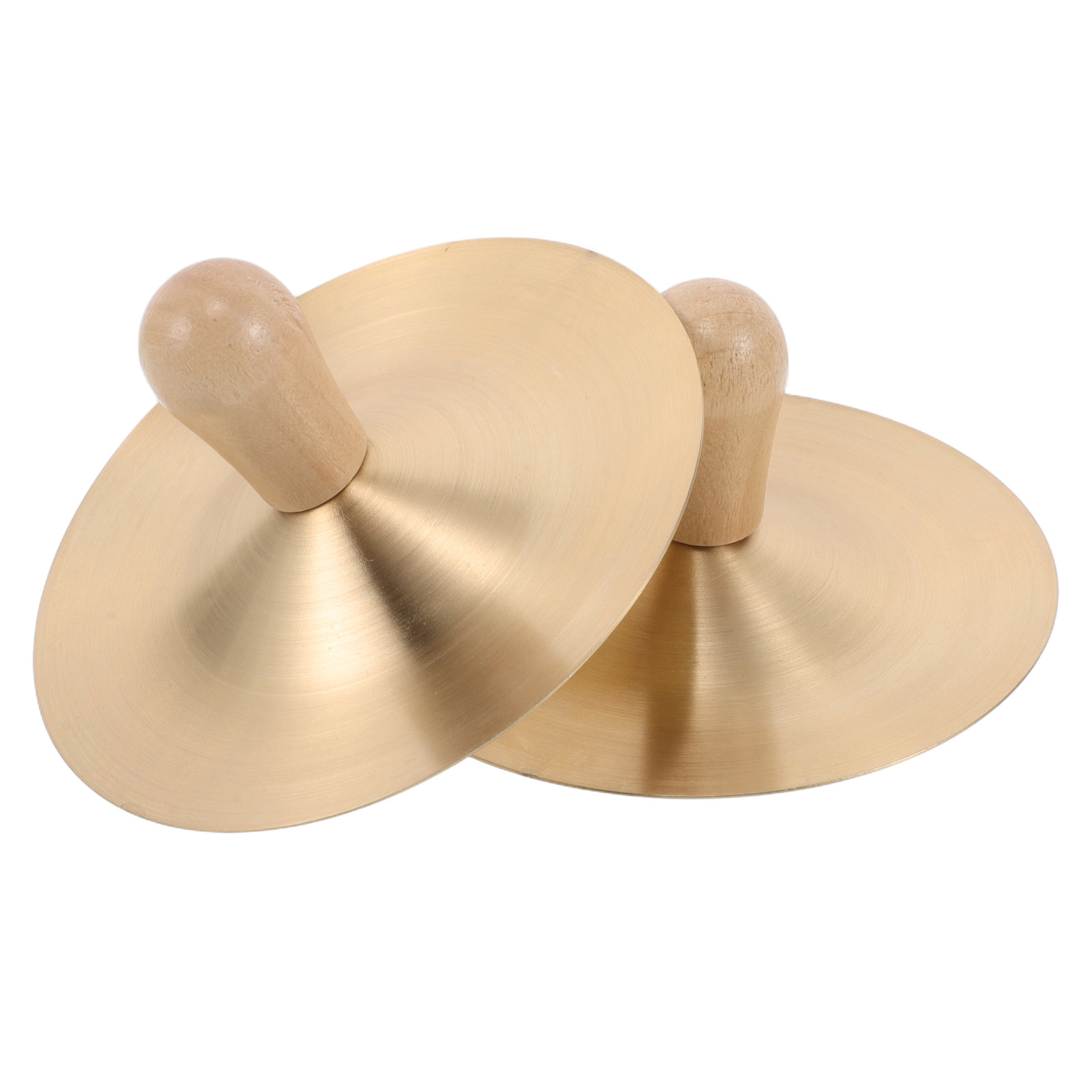 Musical Instrument For Toddlers - 1Pair Handheld Mini Cymbals Copper Wood