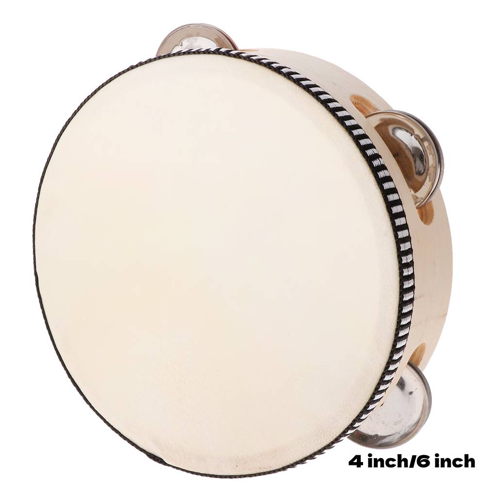 Musical Instrument For Toddlers - 4/6inch Hand Held Wooden Tambourine Percussion