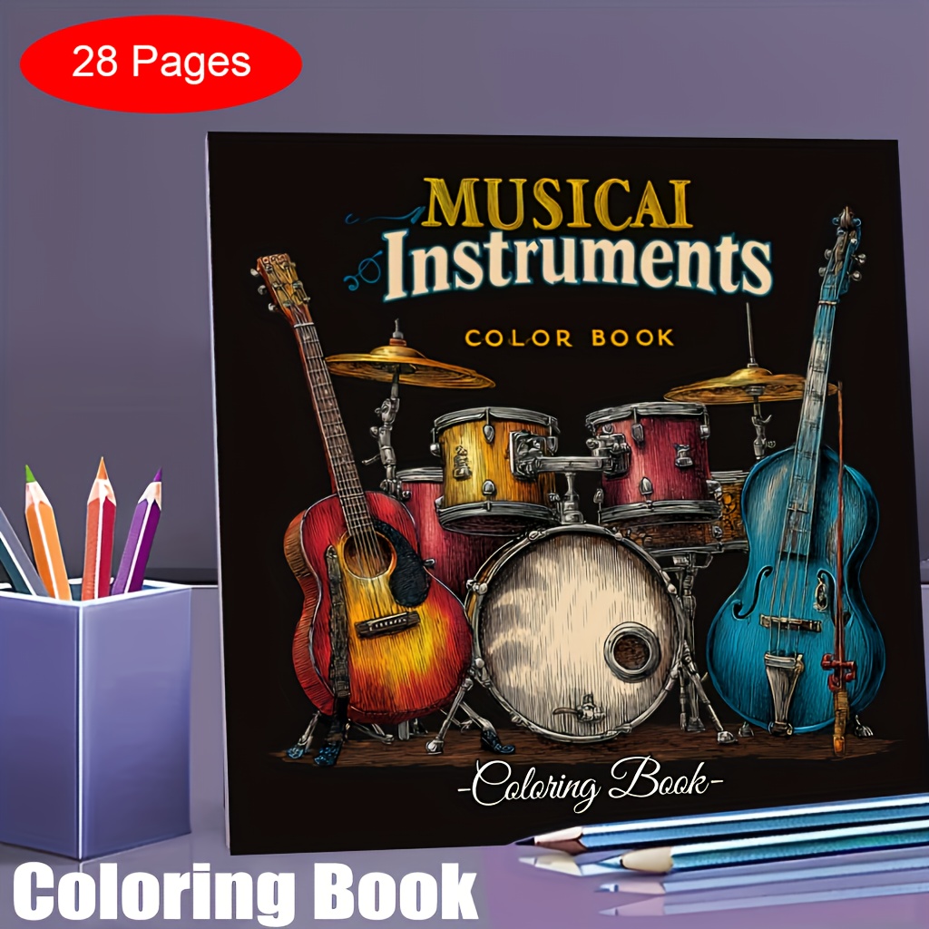 28 Pages Musical Instrument Co - Musical Instrument Coloring Pages recensione e prezzo