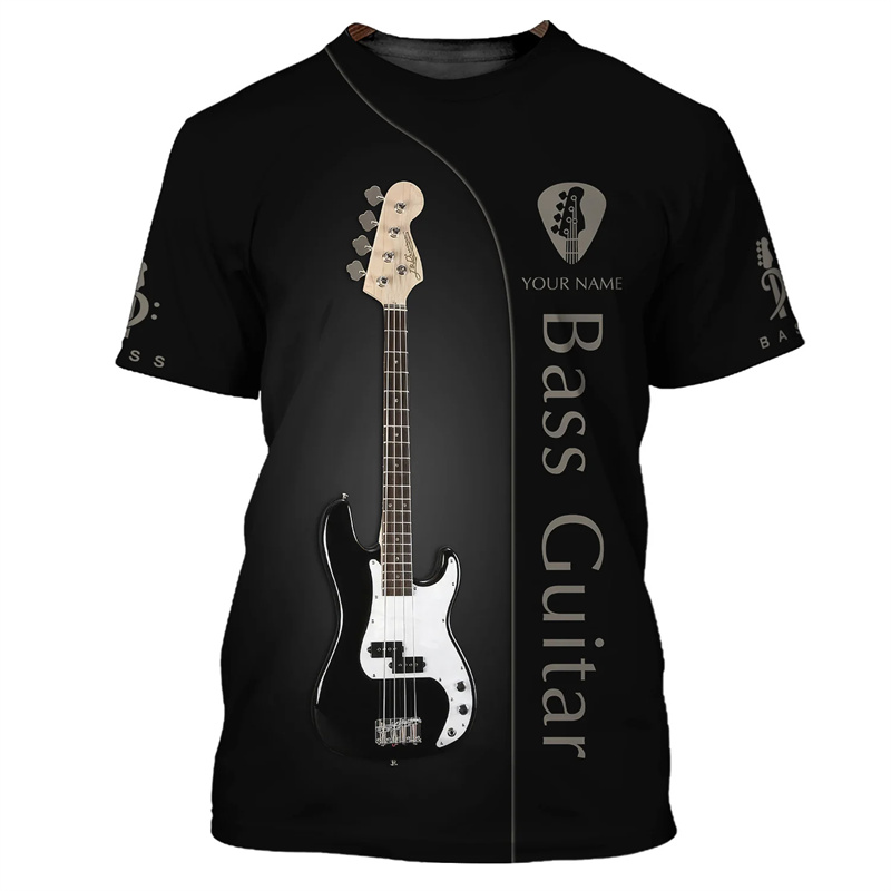 Fashion Guitar Bass 3D Print T - Musical Instrument With Name recensione e prezzo