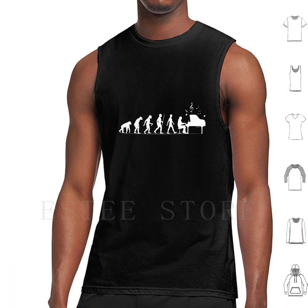 Piano Evolution Tank Tops Vest - The History Of Musical Instrument recensione e prezzo