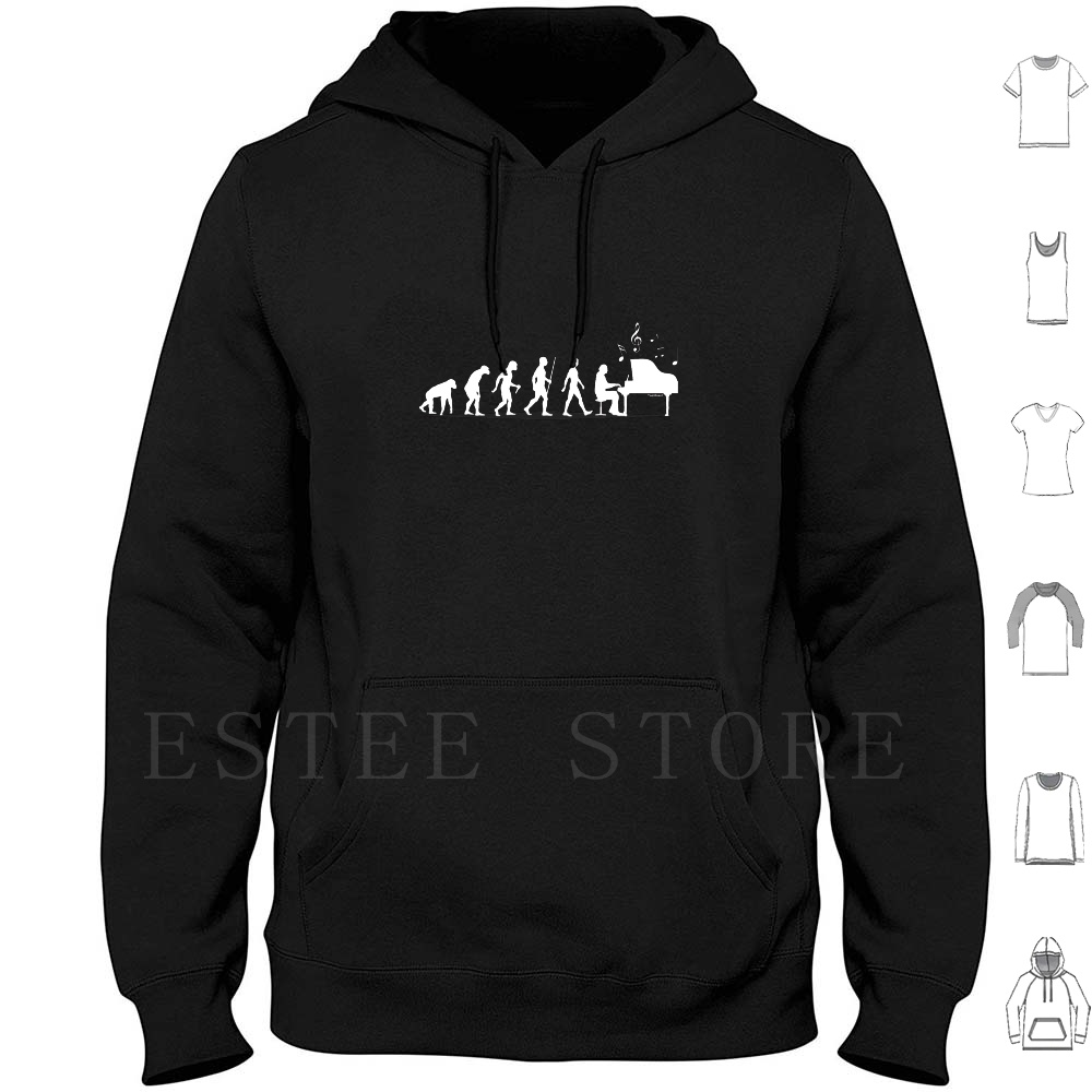 Piano Evolution Hoodie Long Sl - The History Of Musical Instrument recensione e prezzo