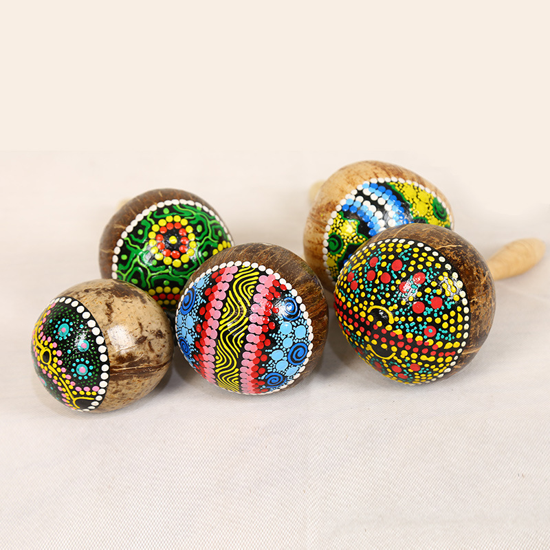 Painted Coconut Shell Maracas  - Musical Instrument Maraca recensione e prezzo