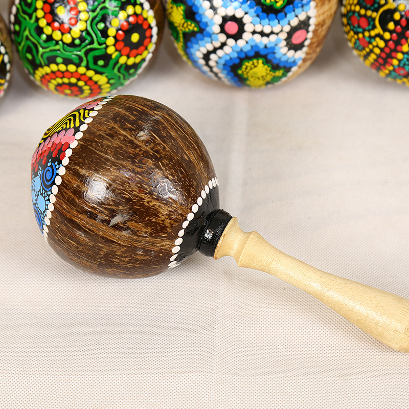 Painted Coconut Shell Maracas  - Musical Instrument Maraca recensione e prezzo