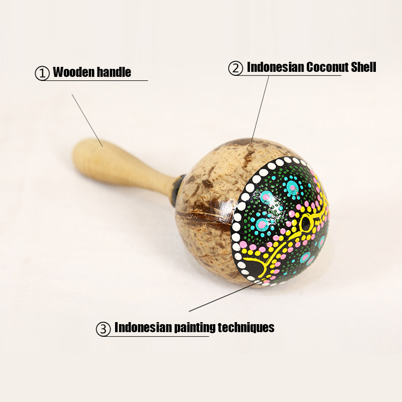 Painted Coconut Shell Maracas  - Musical Instrument Maraca recensione e prezzo